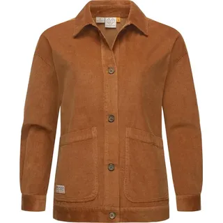 Ragwear Cordjacke Ennea Leichte Damen Übergangsjacke aus Kord braun M (38)