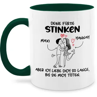 Tasse Tassen 325ml - Partner Freund & Freundin - Deine Fürze stinken I Paar Geschenke Pärchen Valentinstag - 325 ml - Dunkelgrün - tee partnertassen liebeserklärung furz kaffeetasse
