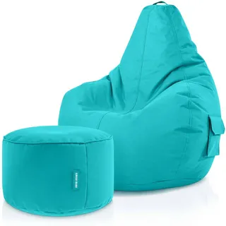 Green Bean Sitzsack, Türkis, Textil, Füllung: Styroporkugeln, Oval, 70x90x80 cm, Hergestellt in Deutschland, Wohnzimmer, Hocker, Sitzsäcke, XXL Sitzsäcke