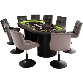 Home Deluxe Pokertisch inkl. Pokerkoffer und 2 Stühlen LAS VEGAS - Für 9 Personen