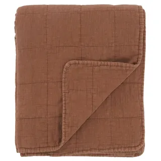 Chic Antique Aix Vintage Quilt Kuscheldecke 180 x 130 cm Terracotta