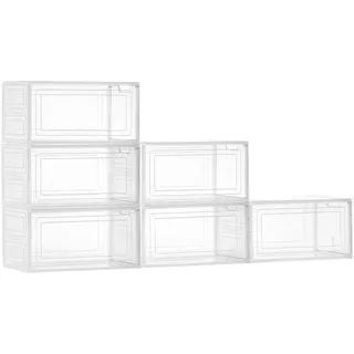 Vevor Schuhaufbewahrungsbox 6-tlg. klar/Weiß