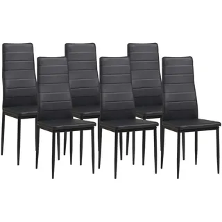 Albatros Esszimmerstuhl Milano Kunstleder schwarz 6er Set