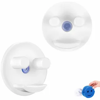 2 Stück Schwammhalter Smiley Schwamm Halterung Runde Schwämme Organizer | mit Saugnäpfen mit Saugnapf für Küche Spüle Bad Spülbecken Hygienisch