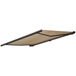 MCW Elektrische Kassettenmarkise H122, Markise Vollkassette 4x3m Polyester Creme, Rahmen anthrazit
