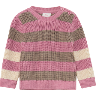 s.Oliver - Strickpullover mit Streifen, Babys, mehrfarbig|pink, 68