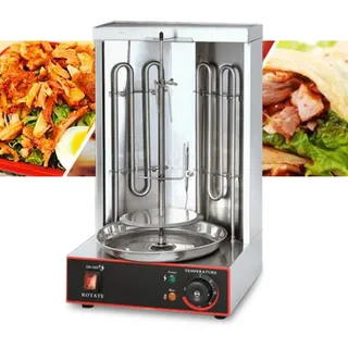 VonVVer Elektrisch Dönergrill 3000W - Vertikal Hähnchengrill mit Drehspieß Schaschlikgrill 50-300°C Temperatur Einstellbar Rotissiere Elektro Grill, BBQ, Tischgrill aus Edelstahl für Fleischspieße