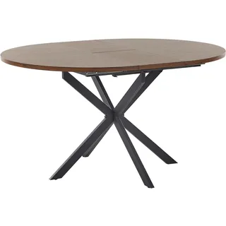 Beliani Friona Ø 110/140 cm dunkelbraun/schwarz