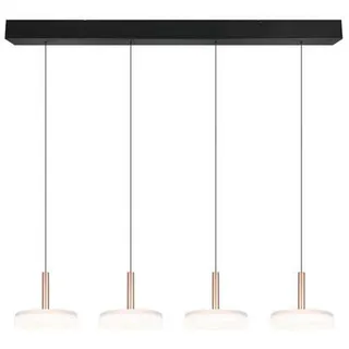 Trio Celeste 4-flg. 115 cm rund braun/weiß Glas Metall