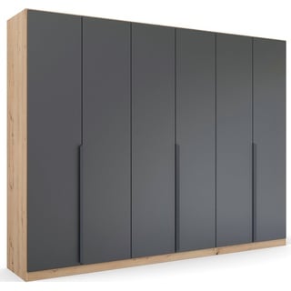 rauch Drehtürenschrank Dark&Wood by Quadra Spin im Industrial Style mit Metallgriffstangen grau 271 cm x 210 cm x 54 cm
