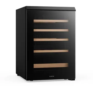 Klarstein Bevora Weinkühlschrank 20 Flaschen – Freistehender Weinkühlschrank, Touch-bedienfeld 4–18 °c, Uv-glastür, Led-beleuchtung, Holzablagen