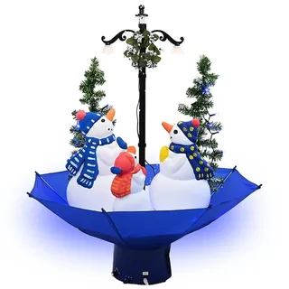 vidaXL Künstlicher Weihnachtsbaum mit Schnee Schirmfuß Schneefall Tannenbaum Christbaum Kunstbaum Dekobaum Weihnachten Dekoration Blau 75cm PVC