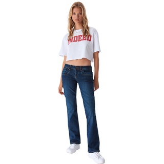 LTB Jeans Valerie Bootcut Bootcut Dark Age Blau Wash Tiefer Bund Reißverschluss L 34
