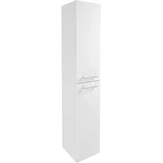 Fackelmann Verona Hochschrank 30 x 31,8 x 162 cm Weiß Hochglanz Nussbaum