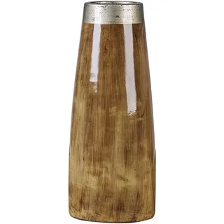 Beliani Dekovase, CYRENE Keramik 50 cm, Dunkelbraun,