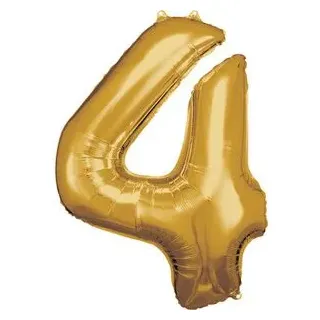 Amscan Luftballon Zahl 4 65 x 93 cm gold