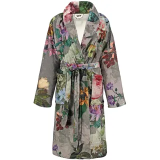 ESSENZA Bademantel Fleur Taupe, L, 100% Polyester, Blumen Pfingstrosen Tulpen - L
