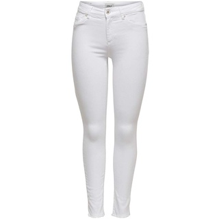 Damen ONLY Skinny Fit Jeans | Mid Waist Stretch Denim Hose | ONLBLUSH Life Röhrenjeans, Farben:Weiß, Größe:XL / 30L