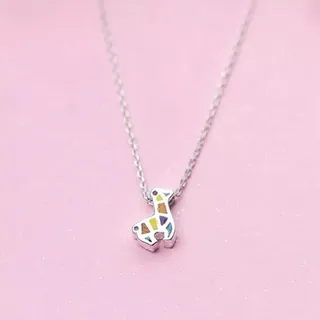 Halskette mit Anhänger Farbenfrohe Giraffen-Ketten & Anhänger für Damen Statement-Sterling-Silber-Schmuck
