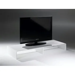 Hochwertiger Acryl-Glas TV-Tisch, TV-Rack, weiß, 80 x 40 cm, H 15 cm, Acryl-Glas-Stärke 8 mm