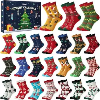 Adventskalender Socken Damen 2025 Geschenke Mehrfarbig 24 Paare 39-42