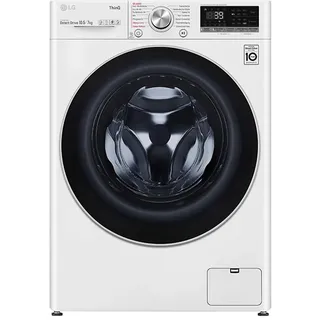LG V7WD107H2E, Klasse E, Frontlader-Waschtrockner 10,5-7 kg, 1400 U/min, AI Direct Drive, Wi-Fi, Tiefenreinigung mit Dampf, TurboWash, Größere Kapazität, 62 x 60 x 85 cm ꟷ Weiß