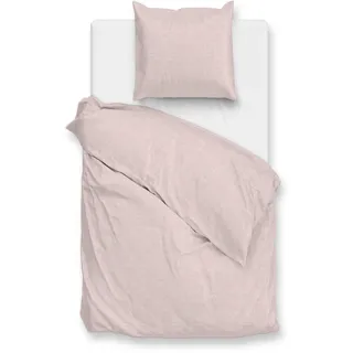 Zo Home Flanella di Lino Melange Rosa 135 x 200 cm + 2 x 80 x 80 cm
