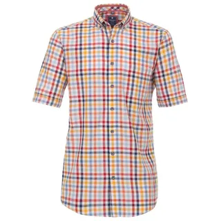 Redmond Kurzarmhemd kariert Comfort Fit rot M
