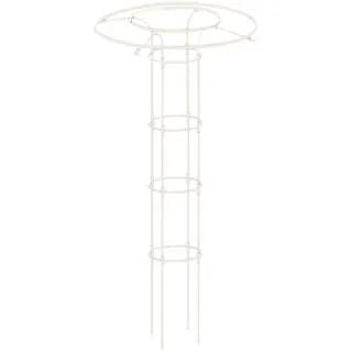 Rankgitter [markenname] Für Kletterpflanzen Und Blumen, Kunststoff/stahl – Weiß, 90/120/180/210 Cm – Hohes, Rundes Design – 1 Stück