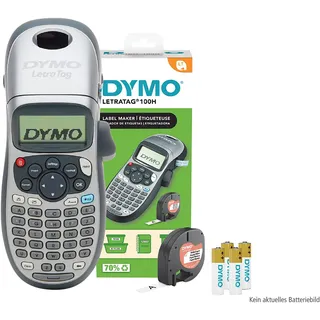 Dymo LetraTag LT-100H Eingabetastatur ABC Silber inkl. 4 Batterien AA