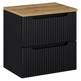 Lomadox Waschtischunterschrank 2 Auszüge 60,4 x 59,5 x 40 cm Schwarz