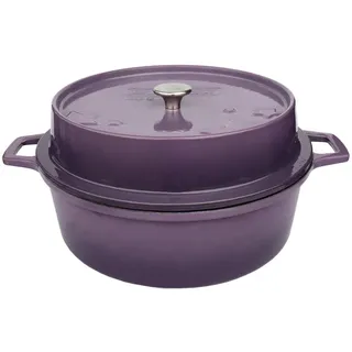 Grillfürst Bratentopf Grillfürst emaillierter Dutch Oven ohne Füsse DO4 - lila