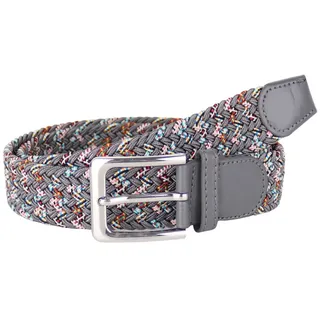 MIRROSI Flechtgürtel Elastischer Stoffgürtel Flechtgürtel für Damen und Herren (3,5CM Breit, Atemungsaktiv, Super Weich) Geflochtener Stretchgürtel Dehnbarer Gürtel UNISEX grau 120cm (entspricht Bundweite 105 cm)