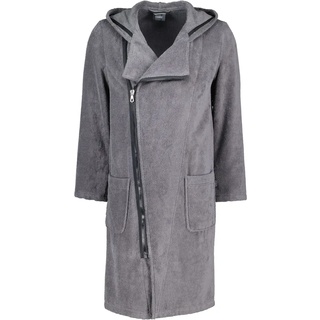 CAWÖ Bademäntel Herren Kapuze New Zipper 6516 anthrazit-schwarz - 774 M Weiss