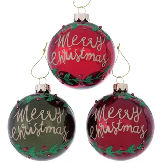 Boltze 2024424 Merry Weihnachtskugel Sortiert 8 cm (1 Stück)