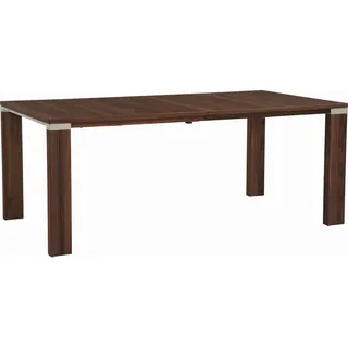 Venjakob Esstisch, Nussbaum, Edelstahl, Holz, Metall, Nussbaum,Amerikanischer Nussbaum, furniert, rechteckig, eckig, 100x75x190-290 cm, Goldenes M, Made in Germany, Dgm, DGM-Klimapakt, DGM-Emissionslabel, ausziehbar, in verschiedenen Größen erhältlich, Holzarten Variantenauswahl, Esszimmer, Tische, Esstische, Esstische ausziehbar