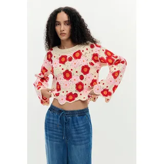 DESIGUAL Pullover pink / rot / weiß S