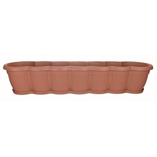 Hti-Living Blumenkasten Greta 17 x 80 x 19 cm Blumentopf Pflanzkasten Terracotta