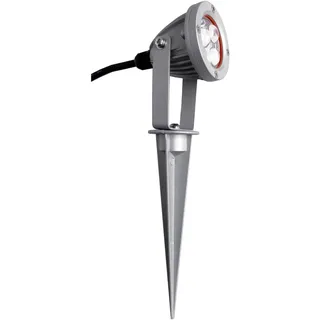 LEDINO LED Erdspießleuchte Aluminium 6,3 cm x 6,3 cm x 29,5 cm mit Erdspieß grau