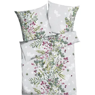 Bettwäsche KAEPPEL "Boho Bouquet", bunt, B/L: 135cm x 200cm, 1 Stk., 1 Stk., Mako-Satin, B/L: 80cm x 80cm, 2 Stk., Mako-Satin, Obermaterial: 100% Baumwolle, Bettwäsche, Bettwäsche, Mit Blumenmuster