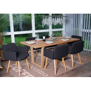 MCW Esszimmerstuhl Houston II Textil dunkelgrau 6er Set