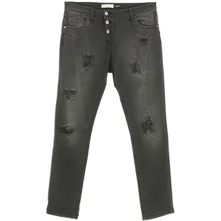 Please, Slim, Damen Jeans Hose Stretchdenim Black Destroyed L - L
