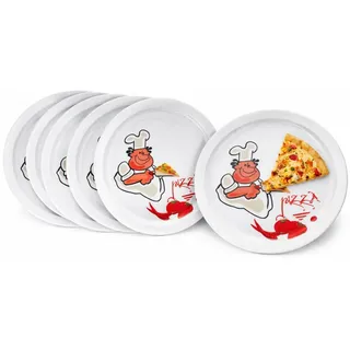 6er Set Alberto Pizzateller Ø30,5cm 6 Personen XL-Teller Platte groß Pizzabäcker