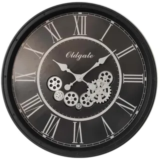 GLOBO Wanduhr 76 cm römisches Ziffernblatt schwarz