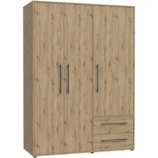 Forte Drehtürenschrank Jupiter 144 x 200 x 59 cm Artisan Eiche