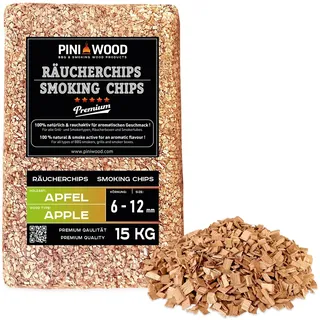 PINI 15 Kg Räucherchips Apfel 6-12 mm Smoking Chips Räucherspäne