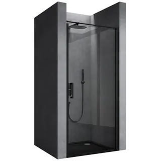 doporro Teramo36 Nischentür 75 x 195 cm links ESG-Sicherheitsglas schwarz