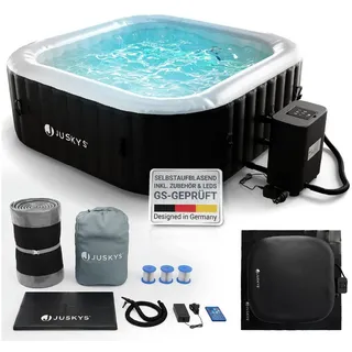 Juskys SpaLuxe 185 x 185 Schwarz/Weiß inkl. LED-Beleuchtung