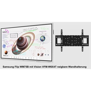 Samsung Flip Pro WM75B Bundle - 75 Zoll digitales Flipchart + Vision VFM-W6X4T W...