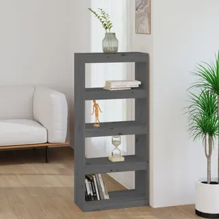vidaXL Bücherregal Raumteiler 60 x 30 x 135,5 cm Grau